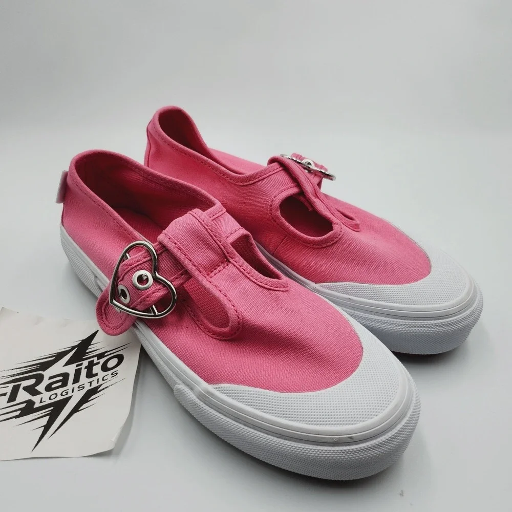 Womens Size 5 Vans Style 93 Mary Jane Shoes Heart Buckle Low Top Pink 721278